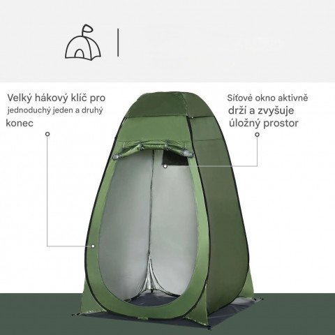 Sprchový stan 126x124x189cm | tmavě zelený č.7