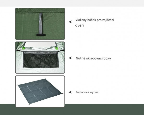Sprchový stan 126x124x189cm | tmavě zelený č.8