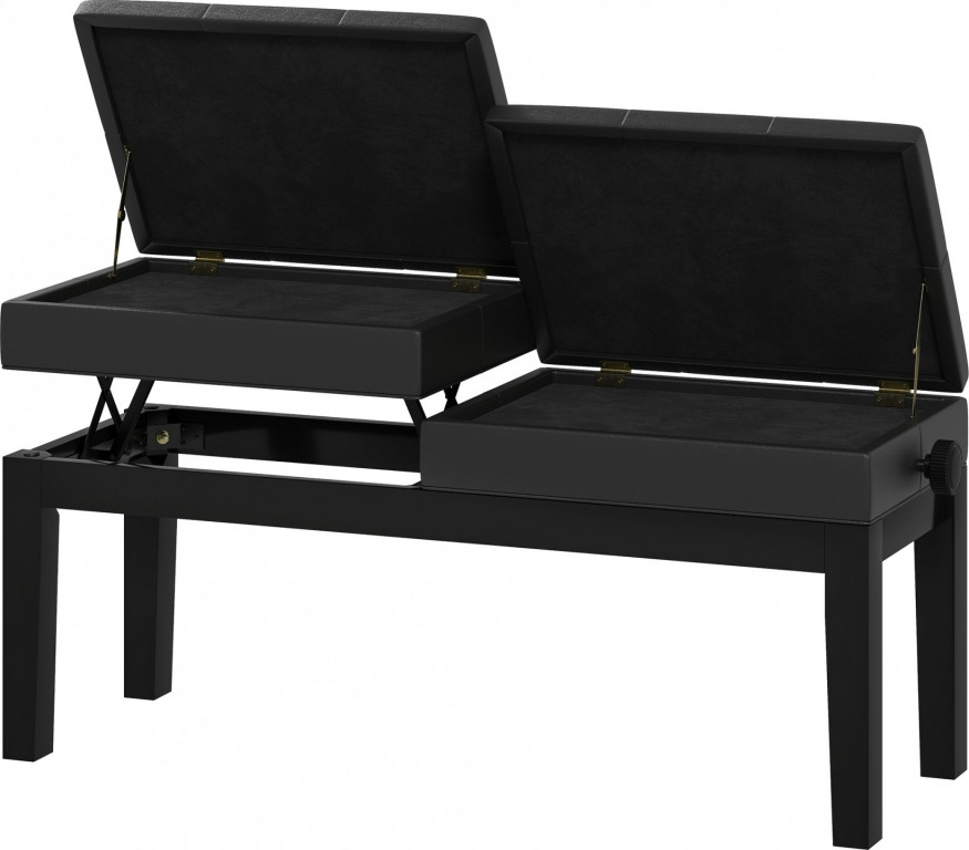 Nastavitelná klavírní lavice 105 x 37 x 48-58 cm | černá