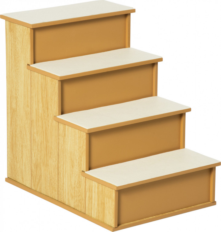 Schody pro psy 4-stupňové 40 x 59 x 54,2 cm | přírodní