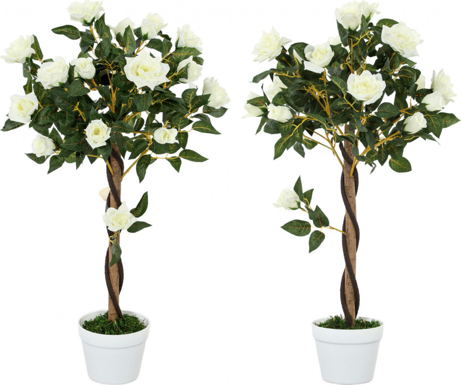 Umělé růže velké 90 cm | bílé