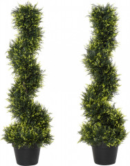 Sada 2 umělých cedrových stromů 90 cm | zelená