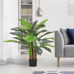 Umělá dekorativní palma 100 cm | zelená + hnědá + černá č.1