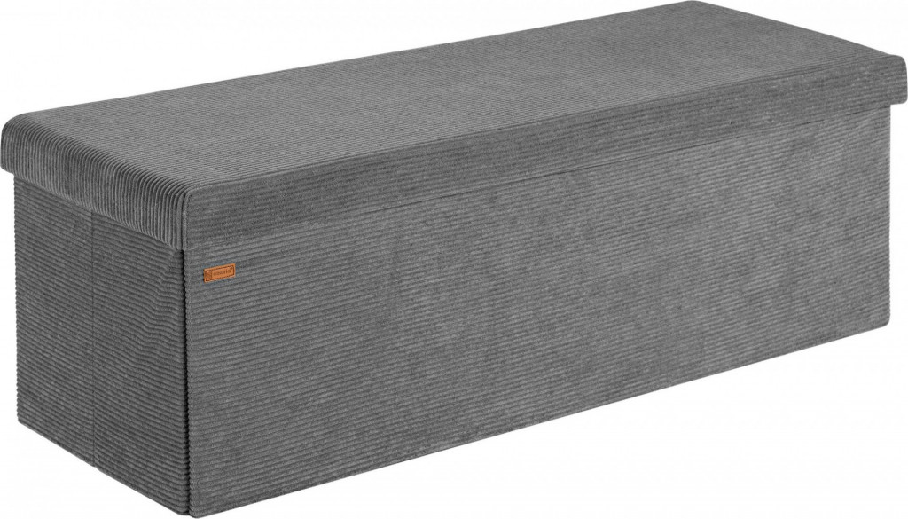Úložná lavice v manšestrovém stylu 114x38x38cm | antracit