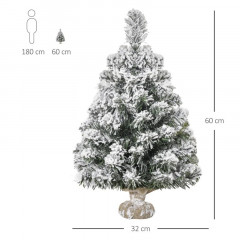 Umělý vánoční mini stromek 60 cm | zelený + bílý č.3