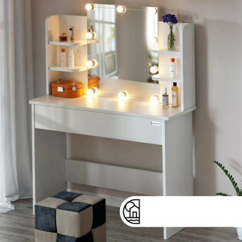 Toaletní stolek Lucia bílý 140x110x40cm s LED osvětlením č.3