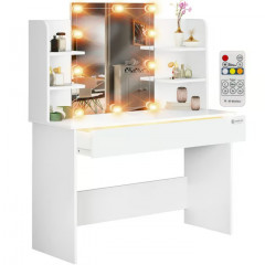 Toaletní stolek Lucia bílý 140x110x40cm s LED osvětlením č.1