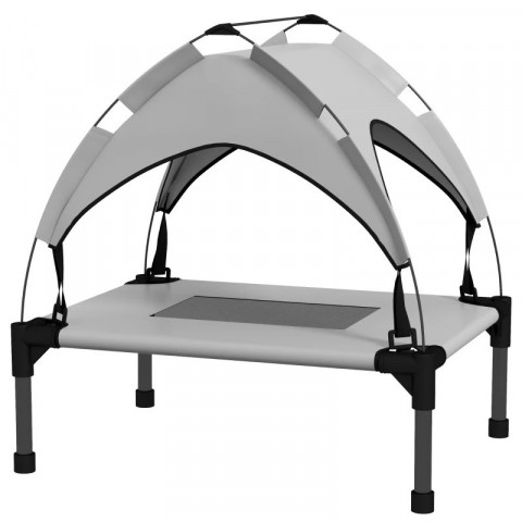 Vyvýšený pelíšek se stříškou, 61 x 46 x 63 cm | světle šedý č.5