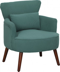 Čalouněné křeslo s opěradlem a zaoblenými područkami | tmavě zelené