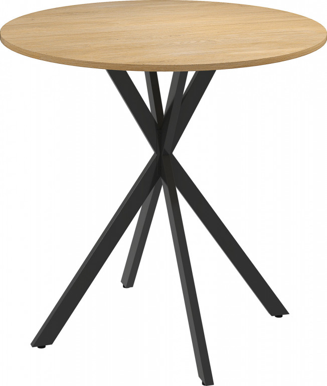 Jídelní kulatý kuchyňský stůl pro 2 osoby, průměr 80 cm | dub