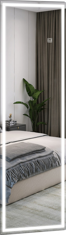 Nástěnné zrcadlo s LED osvětlením 120 x 40 cm | průhledné
