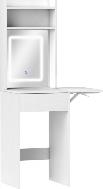 Toaletní stolek s LED osvětlením, 3 barvy světla | bílý