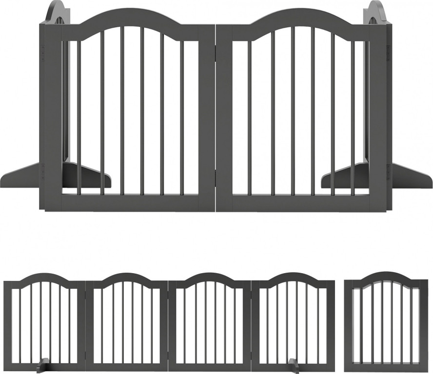 Volně stojící ochranná mříž s nožičkami 208 x 61 cm | černá