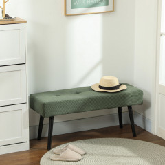 Elegantní lavice s manšestrovým čalouněním 100 x 36 x 45 cm | zelená č.1