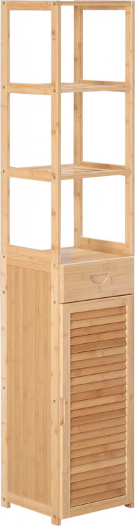 Koupelnová skříňka z bambusu 32 x 30 x 163 cm | přírodní