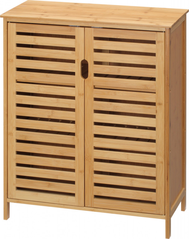 Skříňka do koupelny se 2 žaluziovými dvířky | přírodní