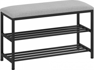 Lavice se sedákem a úložným prostorem na boty | 81 x 31 x 50 cm | černá č.1