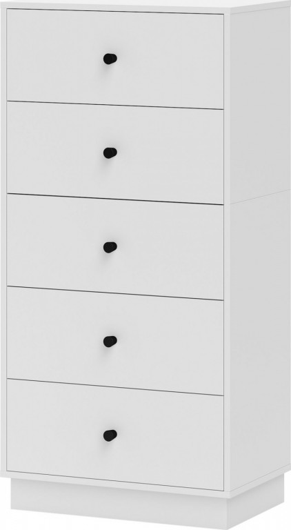 Příborník s 5 zásuvkami, 47 x 29 x 95 cm | bílý