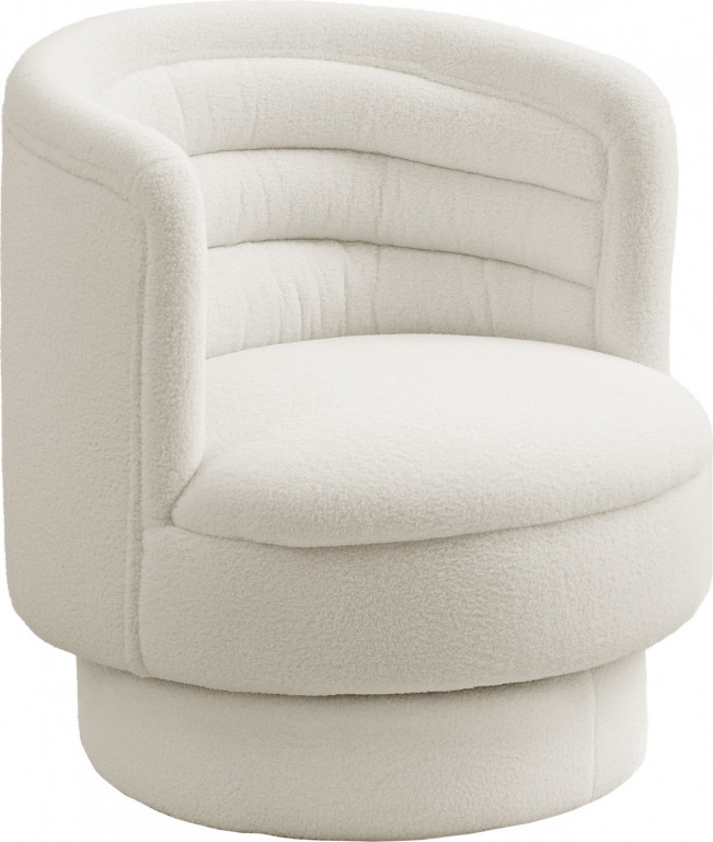 Otočné čalouněné křeslo | krémově bílé