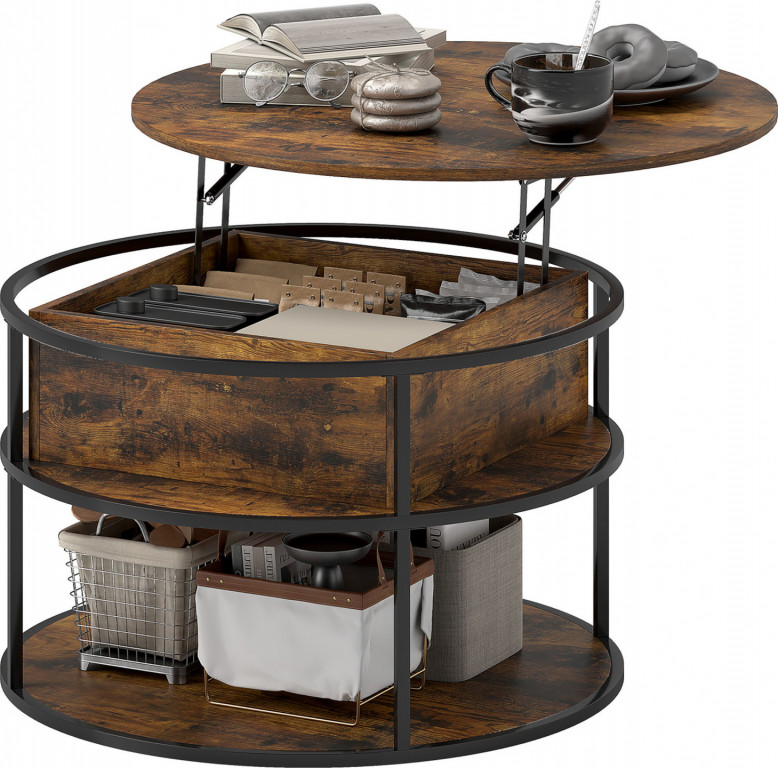 Konferenční kulatý stolek, průměr 80 cm | hnědý