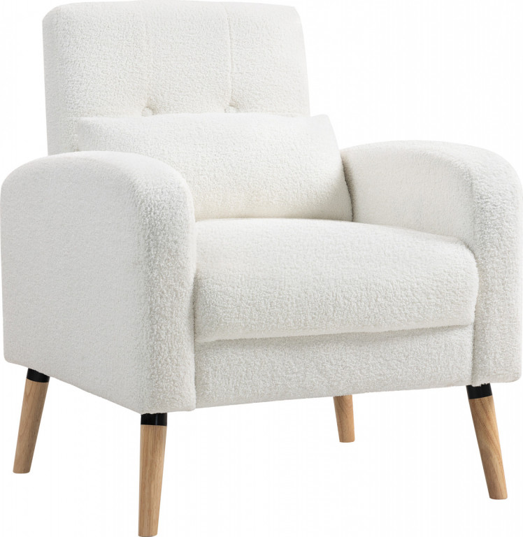 Křeslo s bederním polštářem | bílé