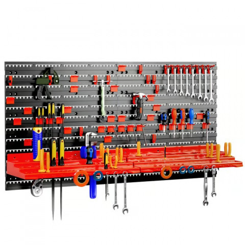 54dílná nástěnná deska na nářadí 95x54cm | černá/červená č.3