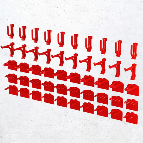 54dílná nástěnná deska na nářadí 95x54cm | černá/červená č.9