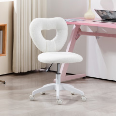Designová kancelářská židle se srdíčkovým opěradlem | bílá č.1