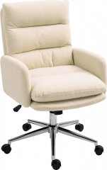 Ergonomická kancelářská židle s područkami | krémově bílá