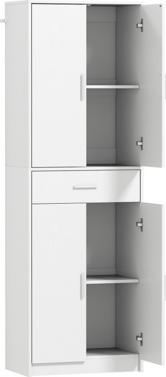 Vysoká kuchyňská skříňka s nastavitelnými policemi | bílá