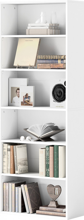 Úložný regál s nastavitelnými policemi, 5 úrovní | bílý