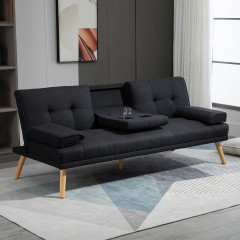 Praktická 3místná rozkládací pohovka 181 x 77 x 78 cm | černá č.1