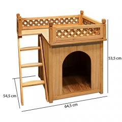 Dřevěná bouda pro psa s balkonem a schůdky č.2