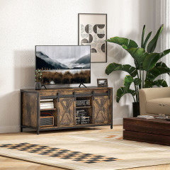 Rustikální TV stolek 120 x 40 x 54 cm | hnědý