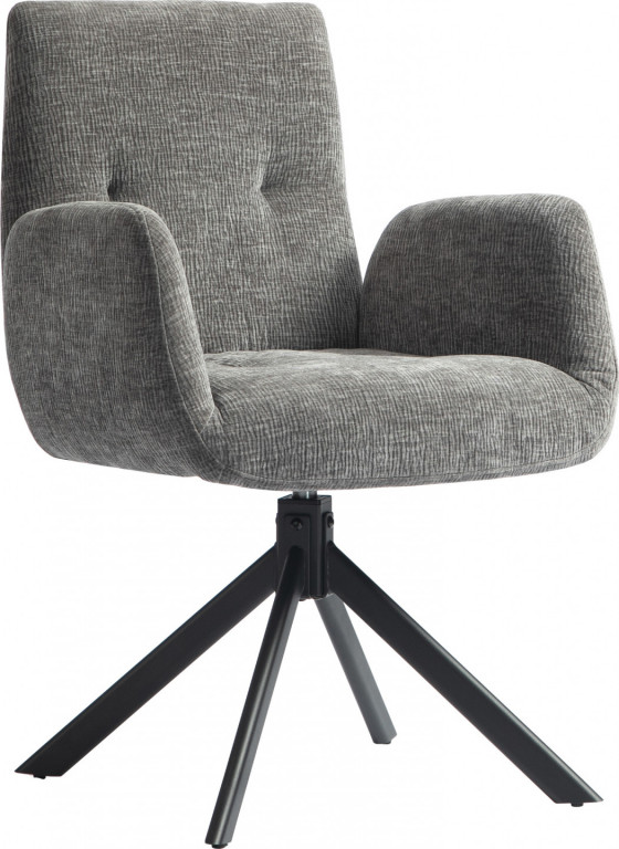 Čalouněné otočné křeslo lounge | tmavě šedé