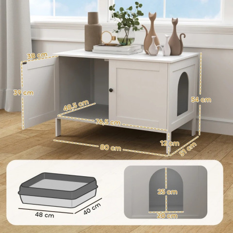 Skříňka na stelivo 80x51x54 cm | bílá č.4