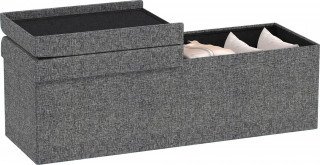 Lavice s úložným prostorem, 110 x 38 x 38 cm | tmavě šedá
