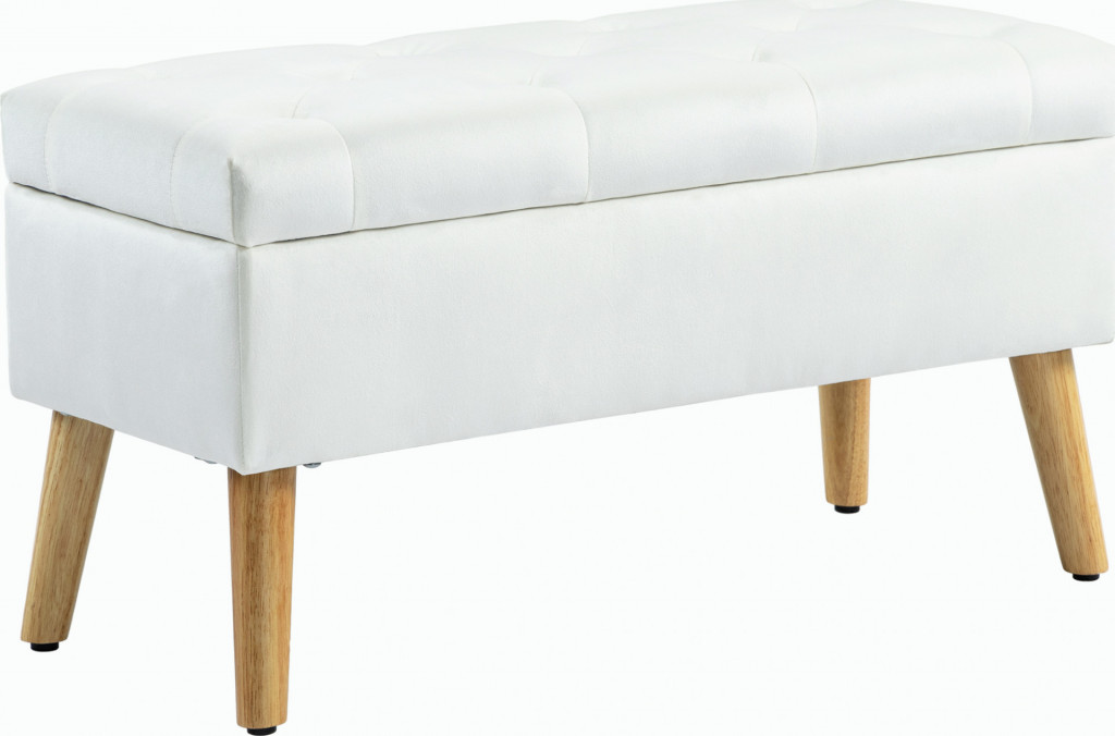 Lavice s úložným prostorem, 102 x 35 x 43 cm | bílá