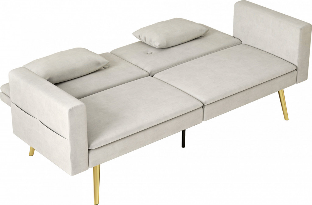 Rozkládací pohovka s polohovatelným opěradlem | béžová