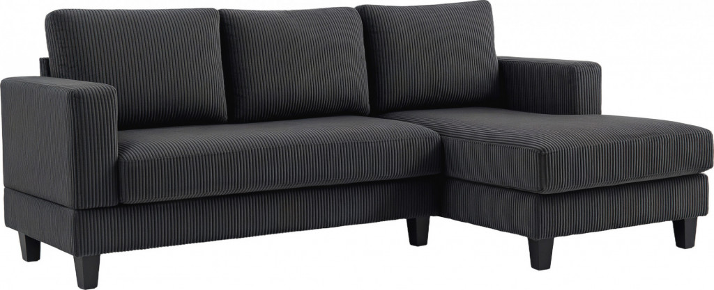 Rohová sedací souprava, 214 x 134 x 87 cm | tmavě šedá
