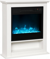 Elektrický krb s ohřevem a efektem plamene | bílý č.3