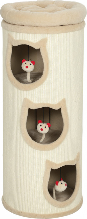 Třípatrové kočičí škrabadlo | krémově bílé