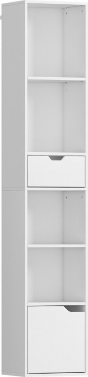 Regál se 6 úrovněmi, 30 x 24 x 158 cm | bílý