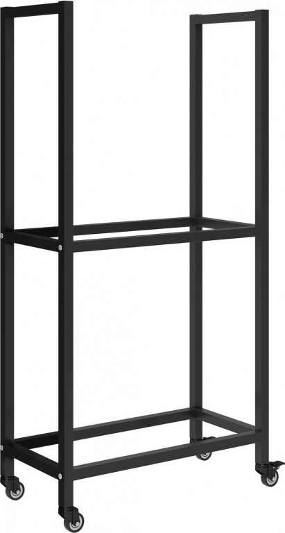 Stojan na palivové dřevo pro interiér, 60 x 30 x 119 cm | černý