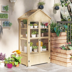 Skleník se střešními okny 100 x 56,5 x 178 cm | přírodní dřevo č.1