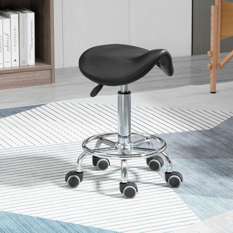 Ergonomická stolička s kolečky a nastavitelnou výškou | černá