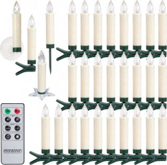 Vánoční svíčky na stromeček 30 LED | teplá bílá č.1