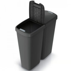 Odpadkový koš Duo 50L | Černá/Žlutá č.3