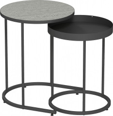 2 kulaté konferenční stolky | šedé č.1