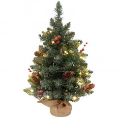 Umělý vánoční stromeček 60 cm s LED osvětlením | zeleno-bílý č.3